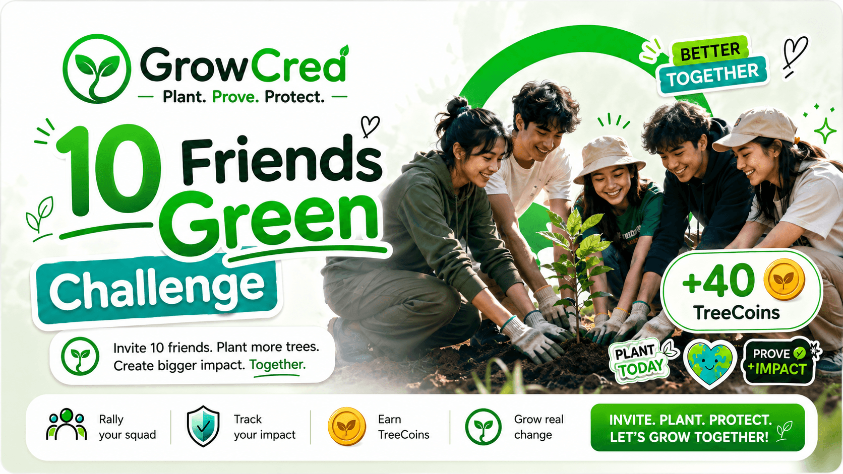10 Friends Green Challenge GrowCred challenge banner